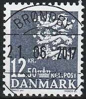 FRIMÆRKER DANMARK | 2004 - AFA 1375 - Lille Rigsvåben - 12,50 Kr. stålgrå - Lux Stemplet